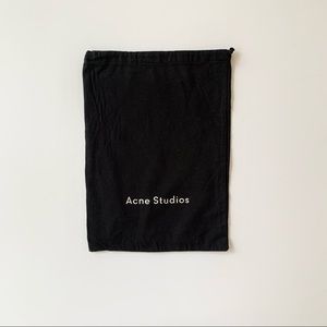 ACNE STUDIO | 1PC COTTON DUST BAG SMALL WITH DRAWSTRING MODERN LOGO BLACK